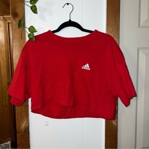 Oversized Adidas Originals Red Crop Top